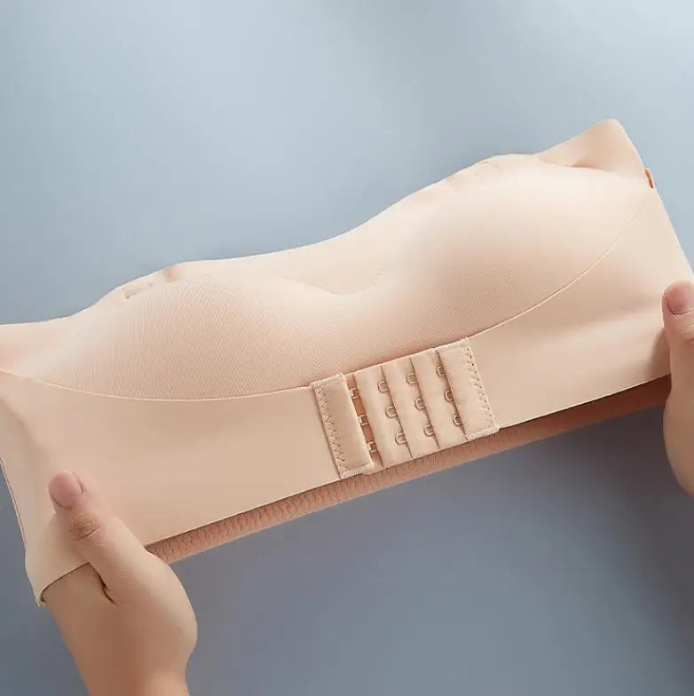 Strapless Bra Large Size Thin Section Gather Lace Non-Slip Bras Invisible Bra Lift Push Up Beautiful Back Women's Underwear