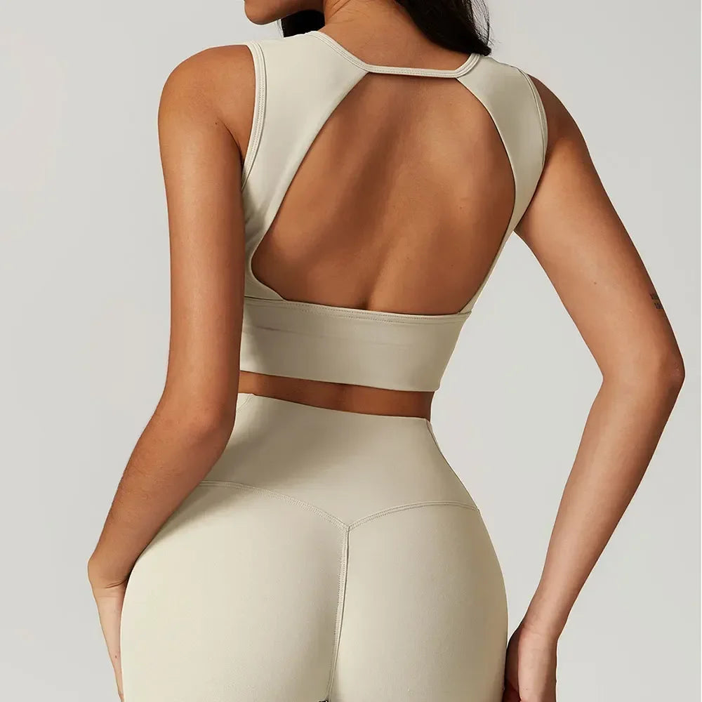 Sexy Sports Bras Women Fitness Vest High Strength Sports Tops Backless Yoga Bra Running Fitness Breathable Shockproof Yoga Bra