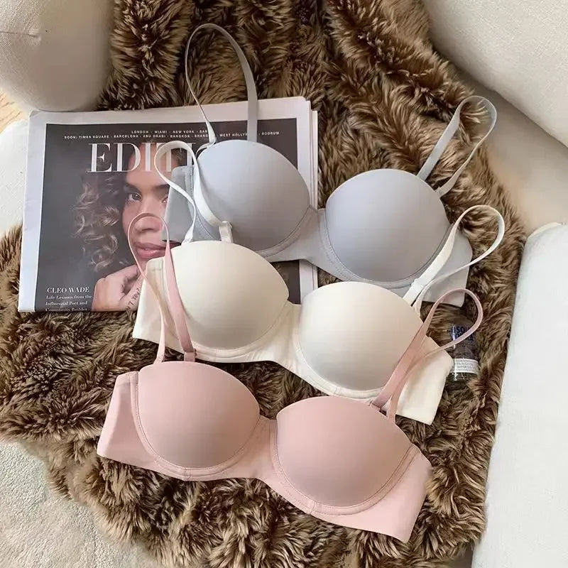 Seamless Bras For Women Soft Underwear Push Up Bra 1/2 Cup Bralette Comfort Invisible Brassiere Nonwire Simple Sexy Lingerie