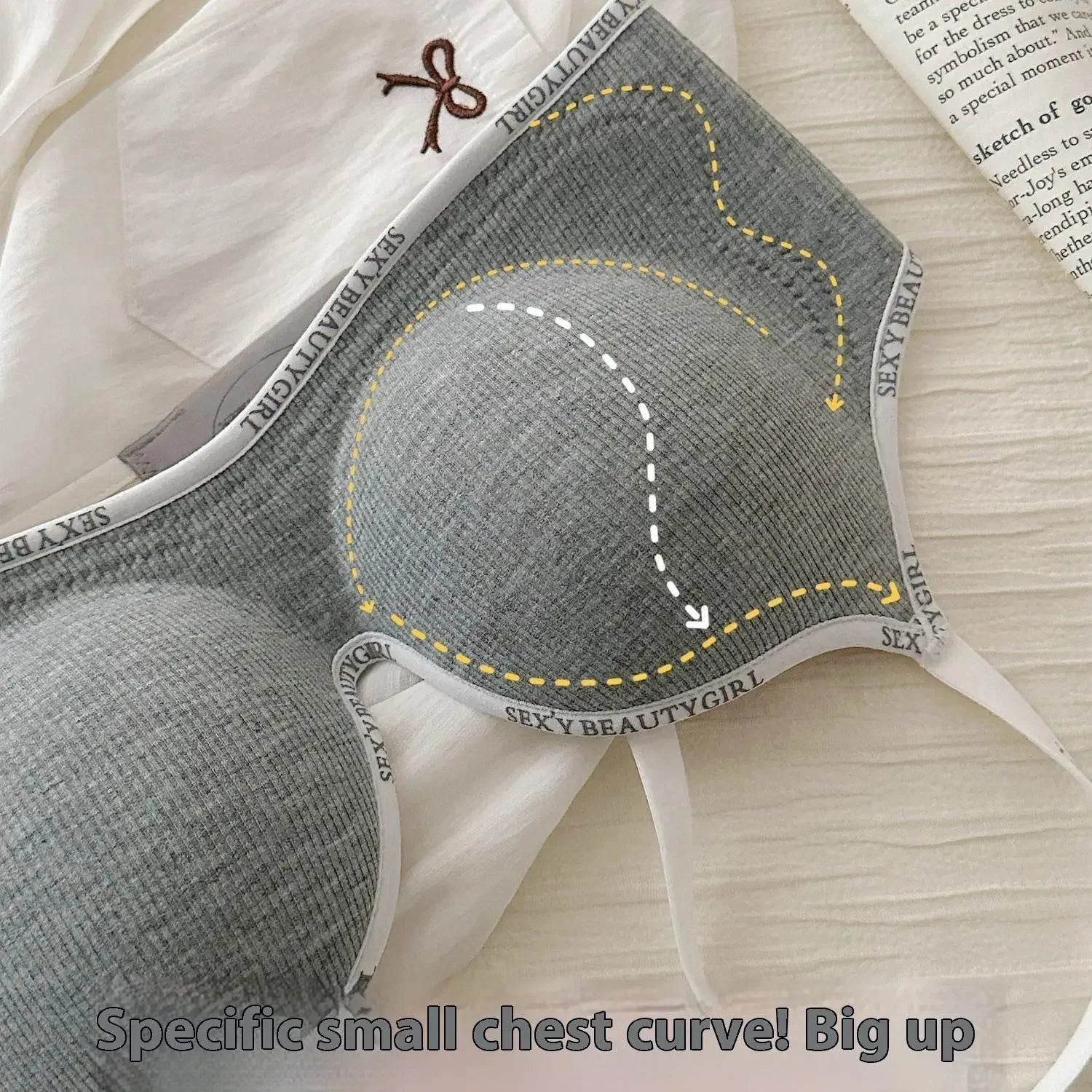 Wireless Push Up Bra for Small Chest - Seamless Anti-Sagging Invisible Bralette, Enhance Lift Comfort No Trace (Letter Design)