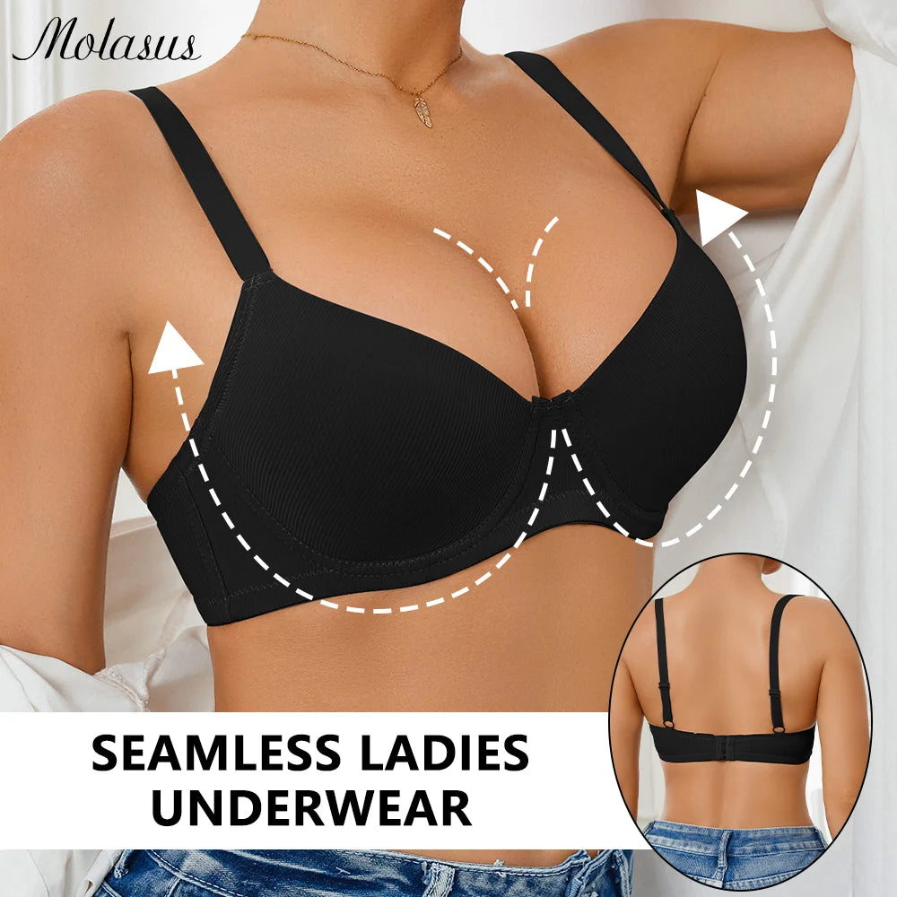 Women Large Bra Push Up Seamless Upper Bralette Summer Bras Plus Size Top Lingerie Underwear B C D Cup Bras