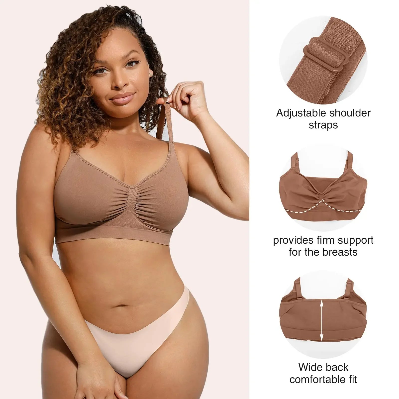 Adjustable Shoulder Straps Breasts Bra Seamless Bras Full Coverage Wireless Push Up Bra For Women Comfort Sculpting Bralettes