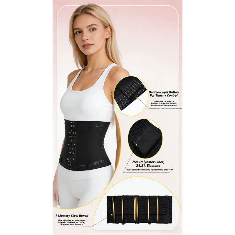 Shapewear Women Corset Waist Trainer Body Shaper Double Tummy Control Slimming Sheath Flat Belly Reductive Belts Sport Girdle