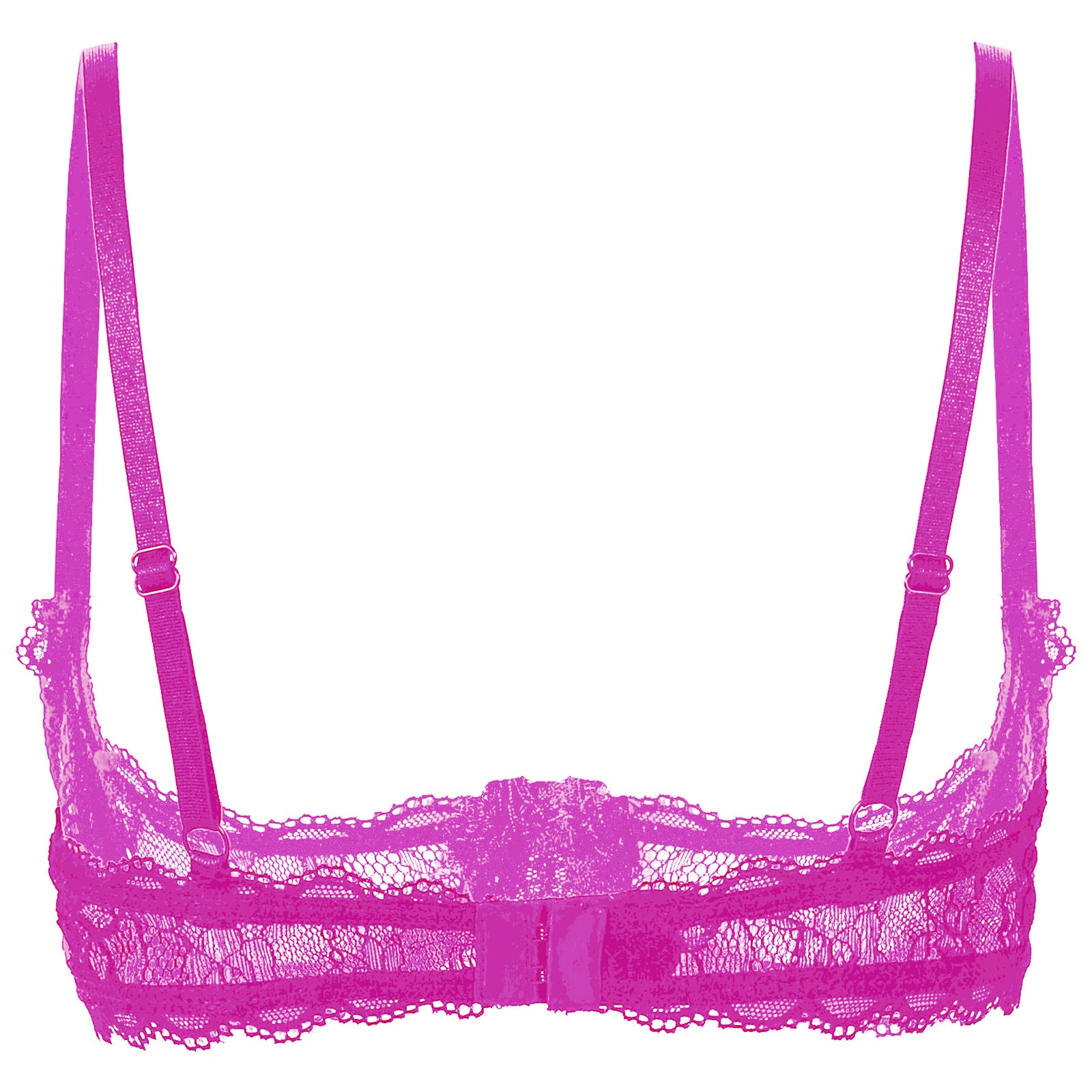 Womens Sexy Lace 1/4 Cups Unlined Bra See Through Mesh Push Up Underwired Brassiere Non Padded Balconette Bras Lingerie Tops