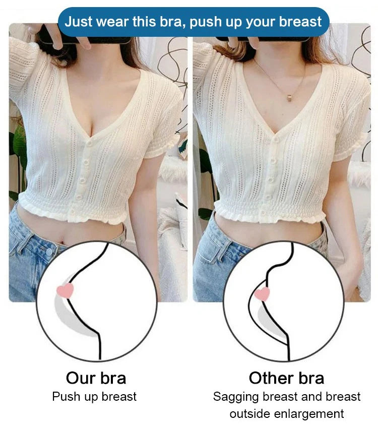 [Strong Support/Push Up] Lifting Anti-Sagging Wireless Push-up Bra Armpit Fat Control/Anti-Slipping/U Shaped Back/Soft