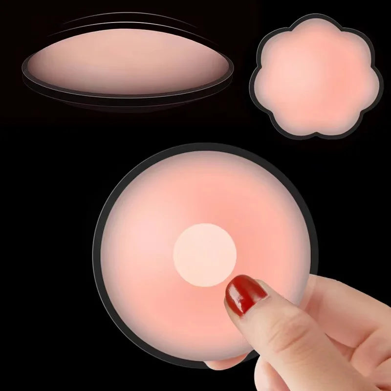 1pair Silicone Nipple Cover Lift Up Bra Sticker Adhesive Invisible Bra Breast Pasty Women Chest Petals Reusable Strapless Bras