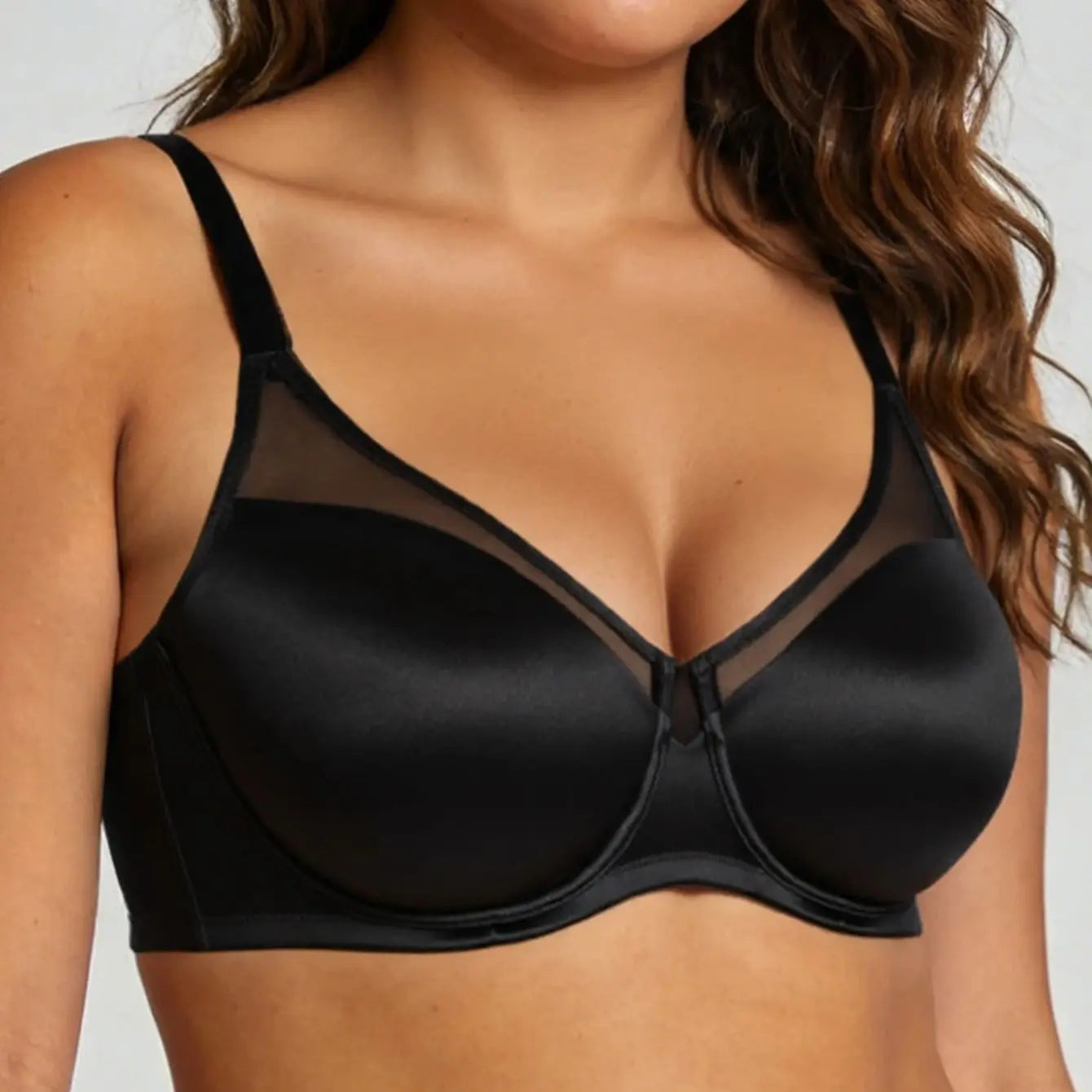 Wingslove Seamless Underwire Full Coverage Bra Unlined Lace Detail Comfort Bra For Women Soft Breathable Push Up Everyday Bra