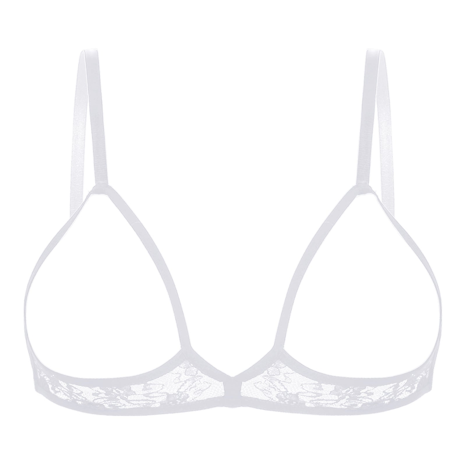 Women's Sexy Lingerie Bra Tops Sheer Floral Lace Hollow Out Wireless Bra Erotic Open Nipple Breast Unlined Bralette Underwear