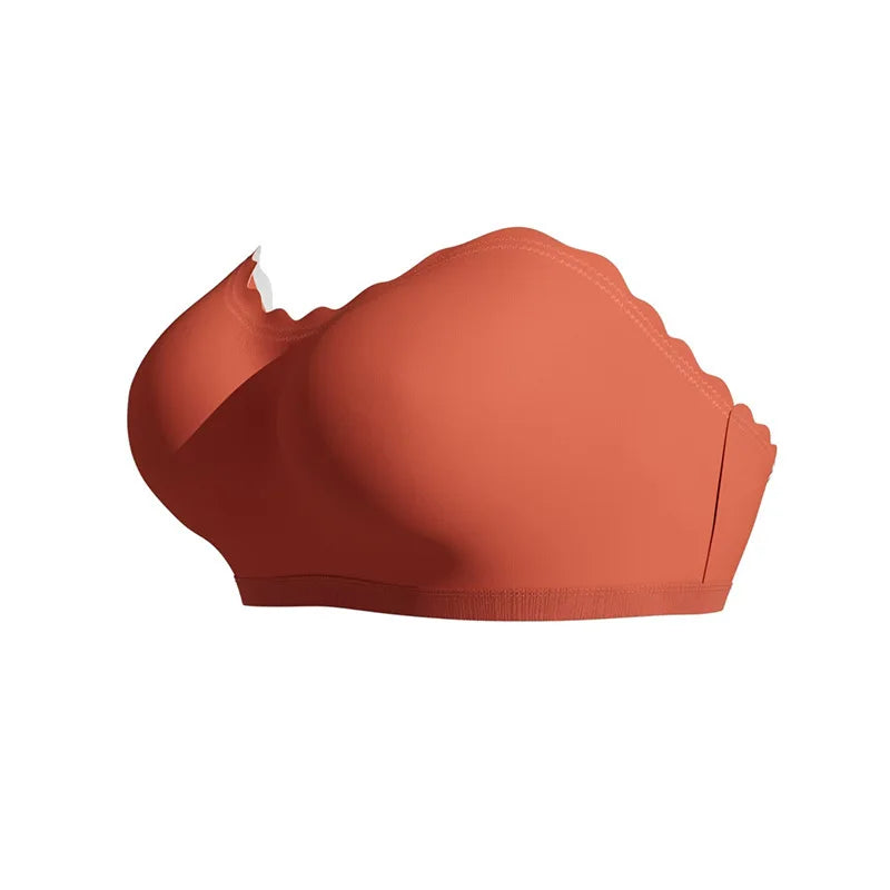 Lingerie Wireless Gather Bra Women Invisible Bra Front Buckle Push up Seamless Bra Sexy Strapless Underwear Waves Grain Bras