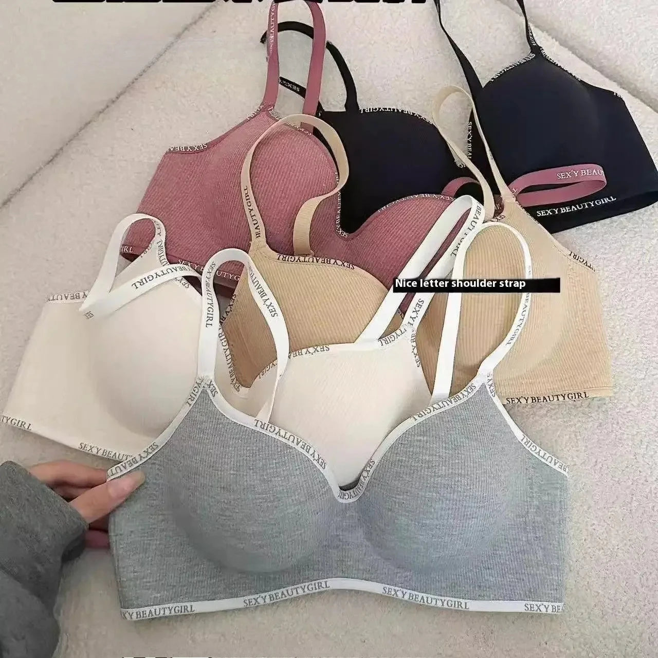Wireless Push Up Bra for Small Chest - Seamless Anti-Sagging Invisible Bralette, Enhance Lift Comfort No Trace (Letter Design)