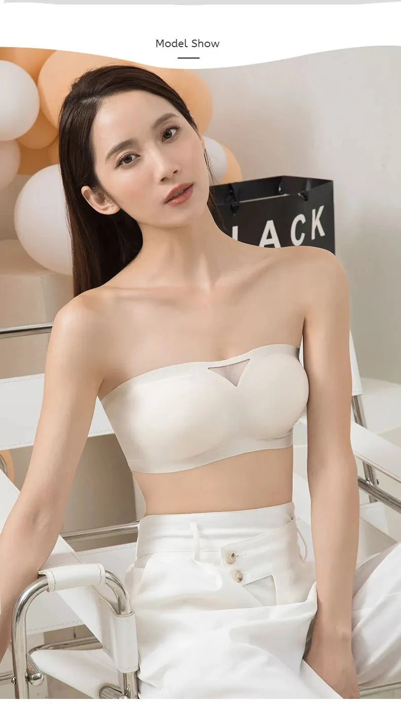Non-slip Strapless Underwear Bra Seamless Sport Bras Women Soft Thin Push Up Underwear Lingerie Sleep Top Invisible Lingerie