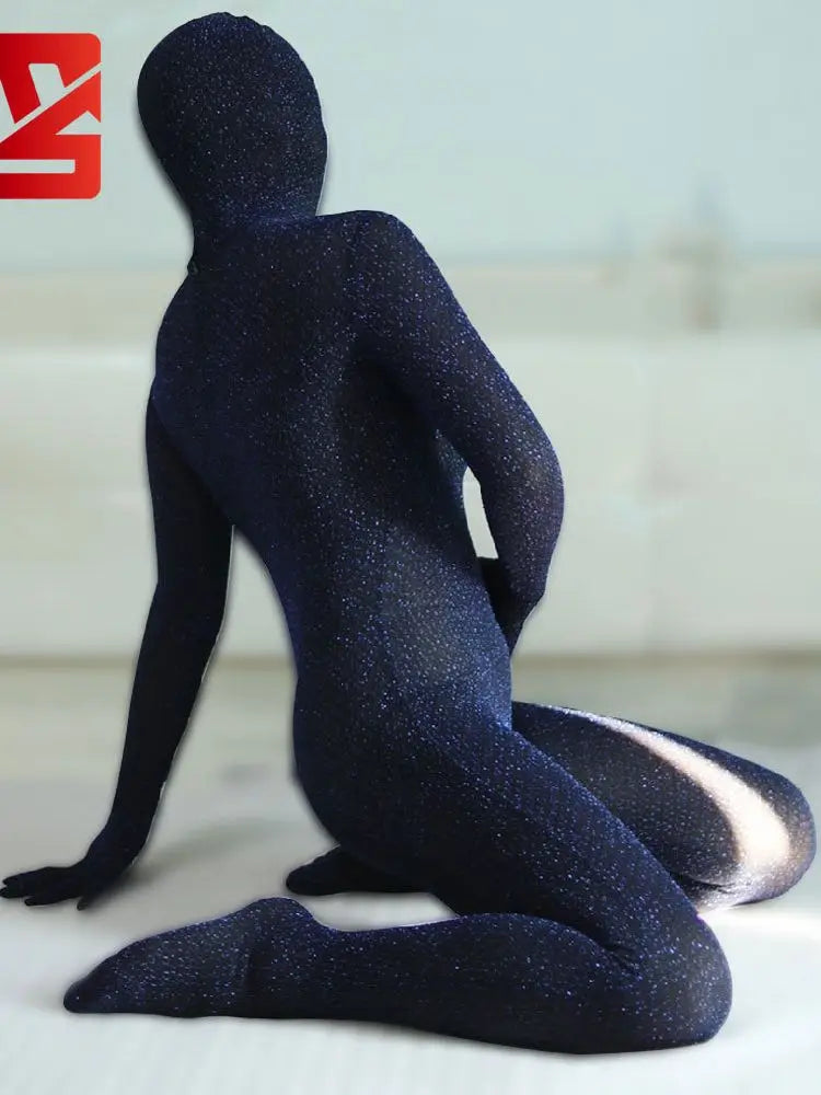 Separate Finger Hooded Catsuit Tights Full Coat Zentai Transparent Sexy Leotard Conjoined Jumpsuit Unitard Performance Overalls