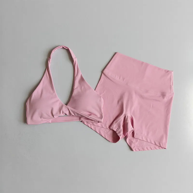 Sports Bra Women's Halter Neck Beautiful Back Push-up Chest-revealing Pilates Vest Training Yoga Wear Gym Running Fitness Bras