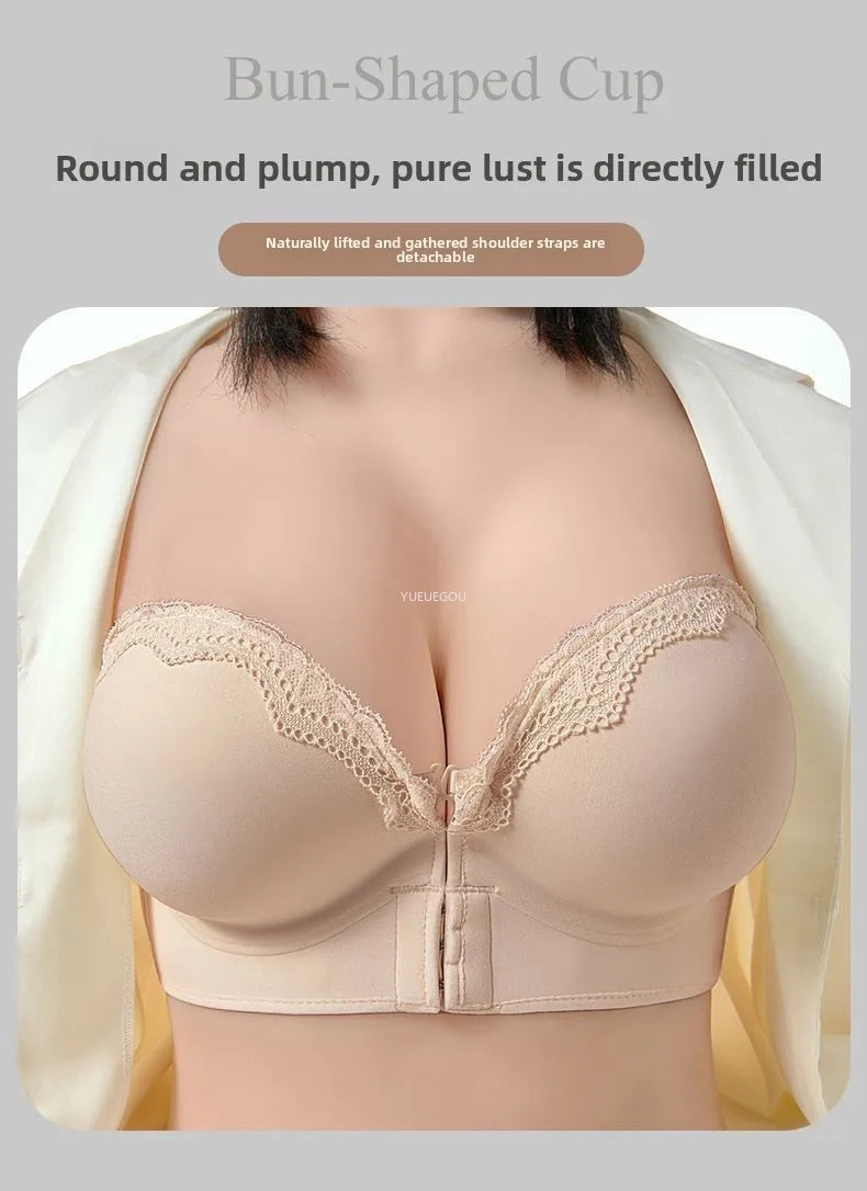 Ultimate Push Up Bra 12cm Padded Front Closure Strapless Plunge Bra for Small Chest Extreme Lift Invisible Back Comfort Wear
