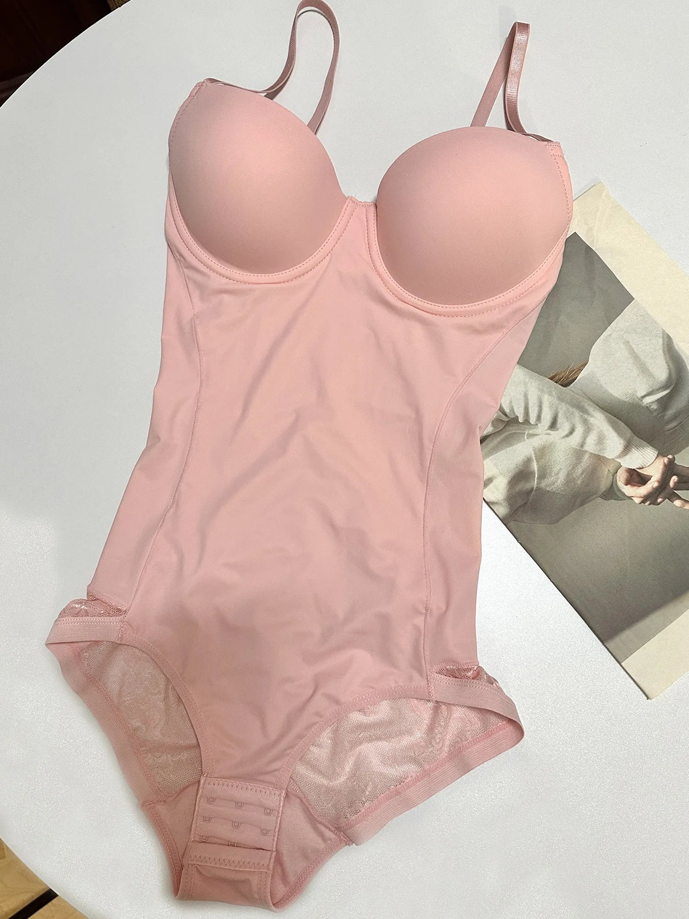 Enhanced Version Postpartum Bodysuit with Bra Lace Seamless Shapewear Full Coverage Control Underbust Bodysuit for Women