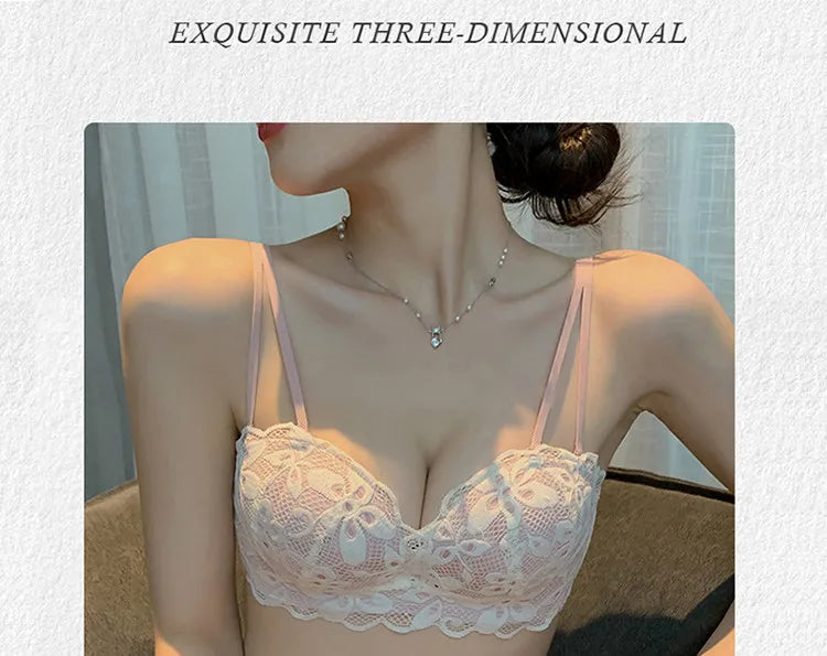 New Push-Up Lingerie Set Comfortable Wire-Free and Lightweight Bra Provides Lift and Side Support Sexy & Exquisite Lace Design