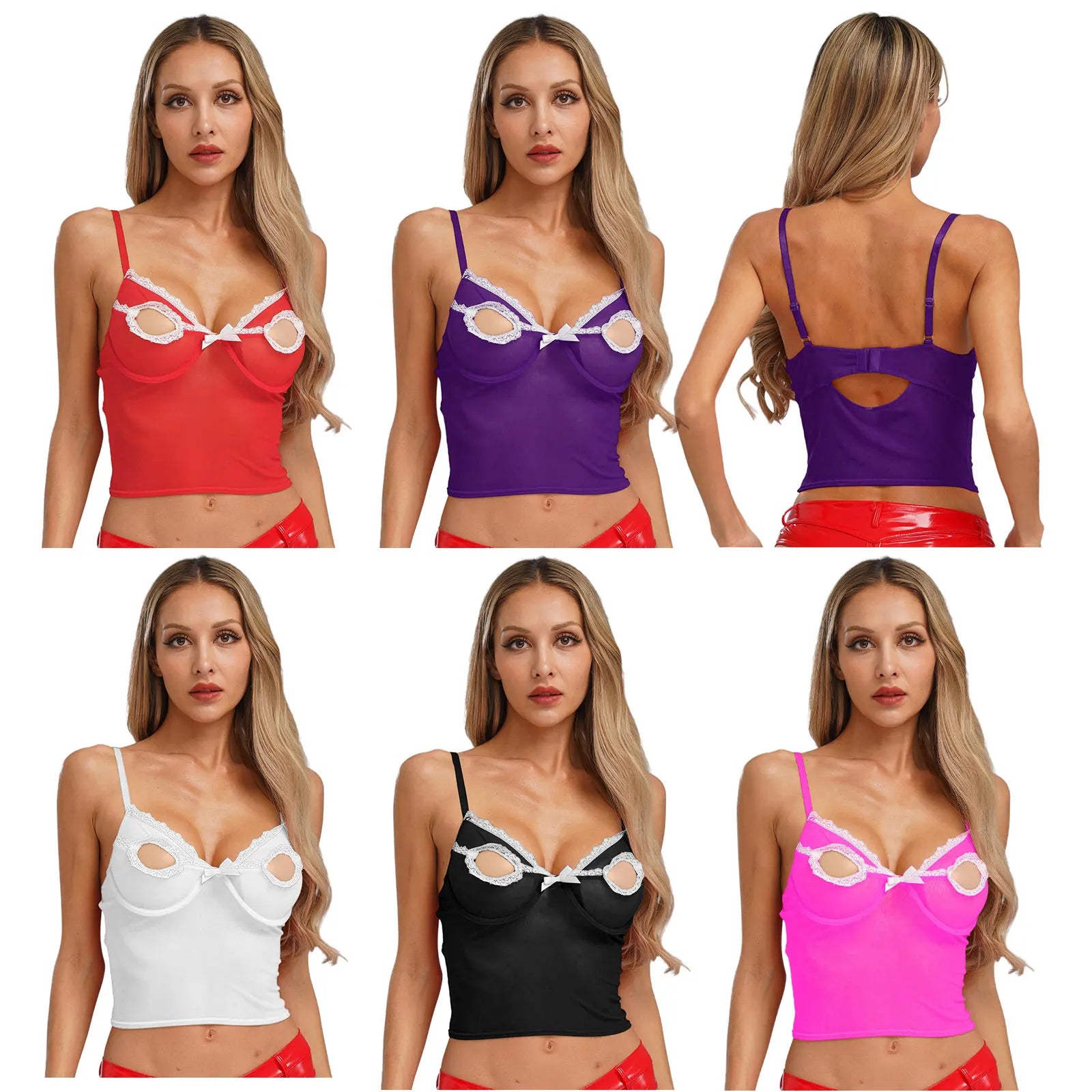 Women Bare Breast Exposed Cut Out Lace Bra Exotic Lingerie Porno Open Cup Bra Hollow Out Pad-free Underwired Brassier Vest Tops