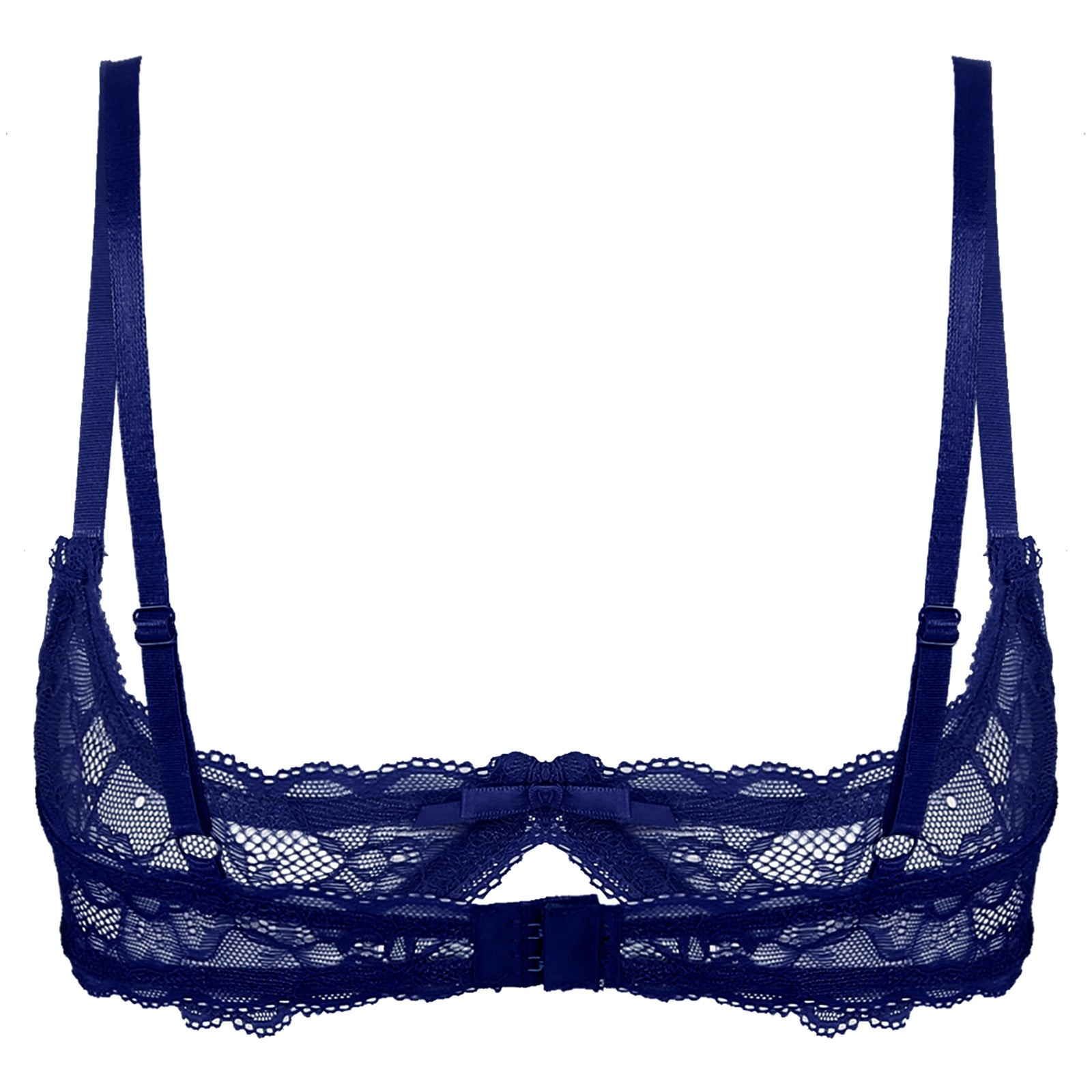 Womens Sexy Lace 1/4 Cups Unlined Bra See Through Mesh Push Up Underwired Brassiere Non Padded Balconette Bras Lingerie Tops