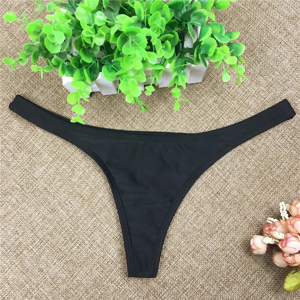 Woman Bikini Thong Bottoms Brazilian T-Back Swimwear Swim Shorts Beach Pants Swimsuit Classic Hipster Briefs Thong Underwear