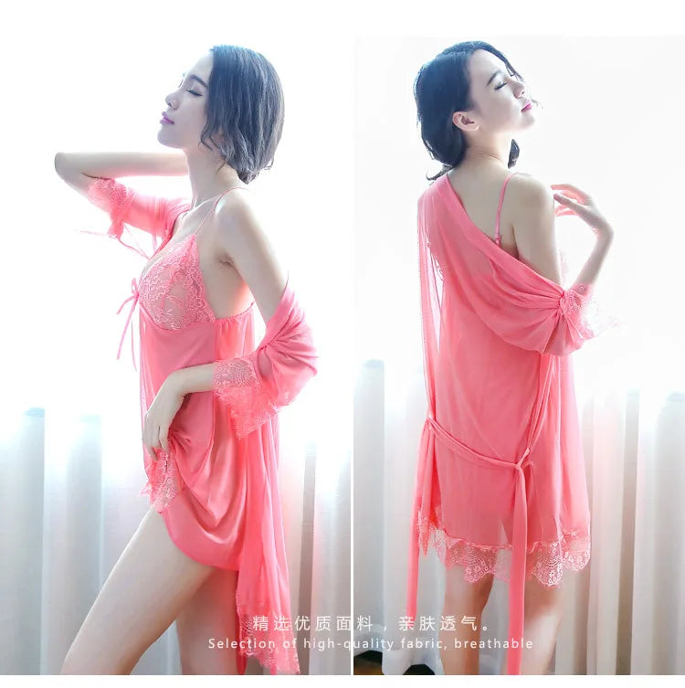 Women's Pajamas Pajama Sets Sleepwear Sexy Lingerie Nightwear Robe Gown Babydoll Nightgowns Suspender Lace Nightdress Home Wear