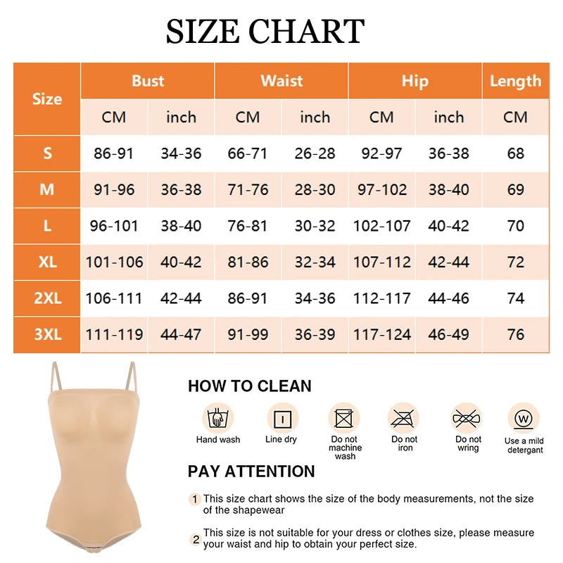 Strapless Shapewear Bodysuit Off the Shoulder Seamless Tummy Control Body Shaper Removable Shoulder Strap Sexy Leotard