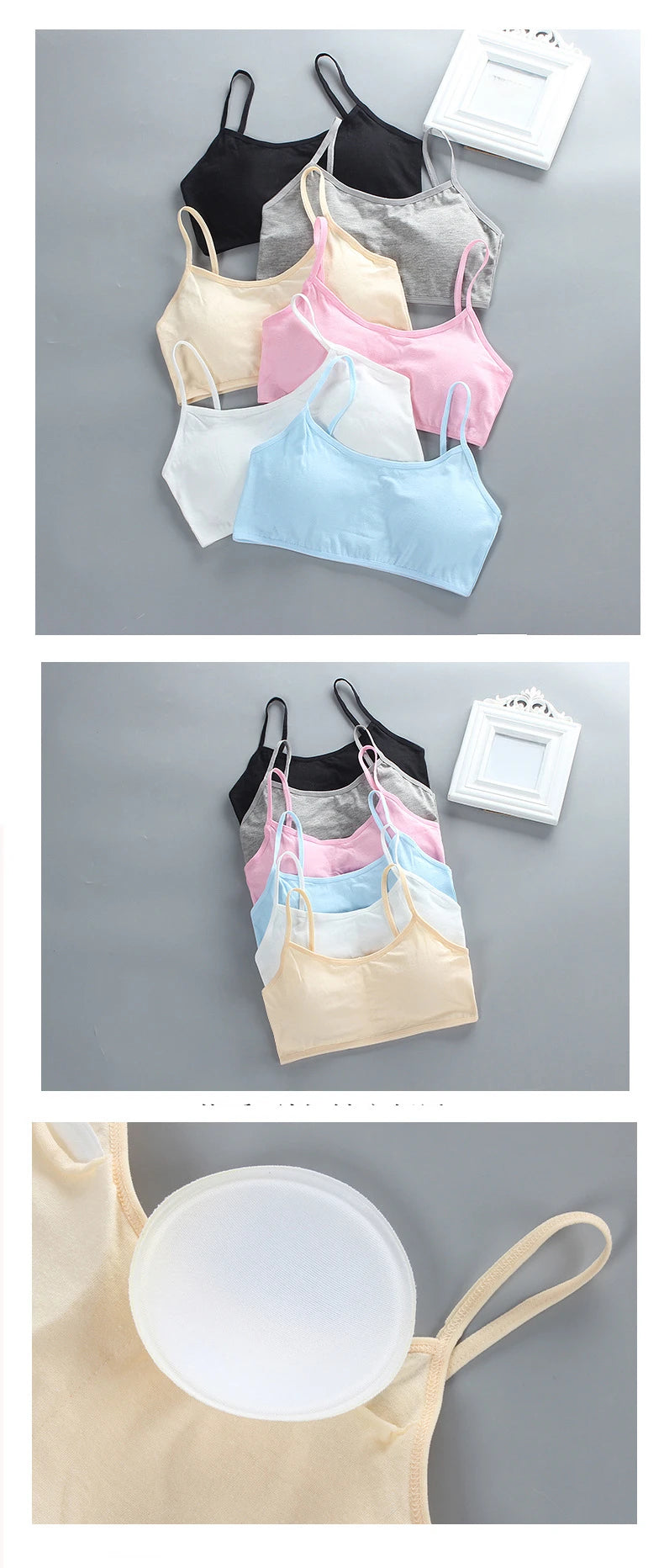 Wireless Comfortable Sports Bra Vest for Teenage Girls Student Kids Young Children Solid Small Underwears Underclothes