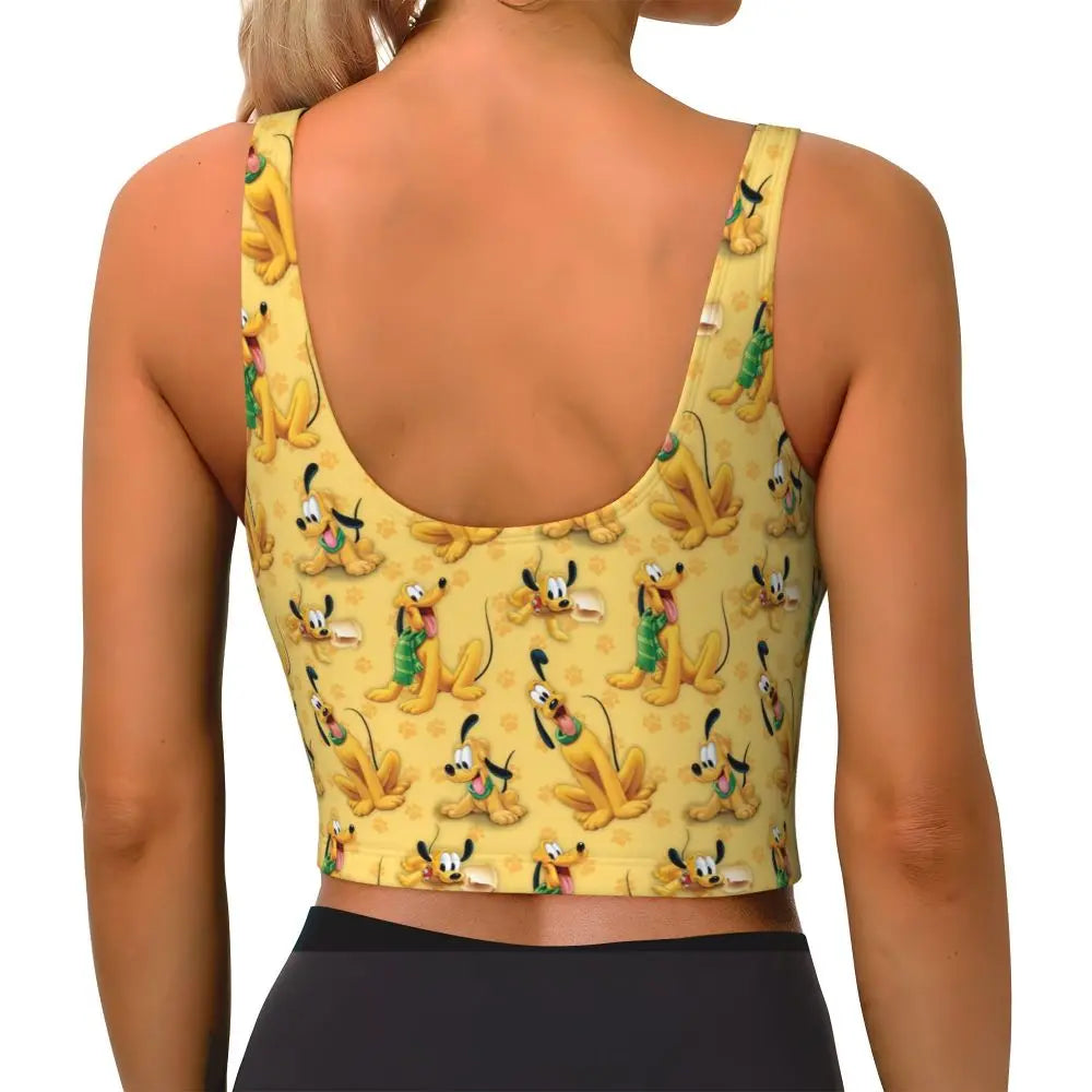 Custom Pluto Anime Manga High Impact Sports Bras for Women Classic Seamless Workout Yoga Crop Tank Tops
