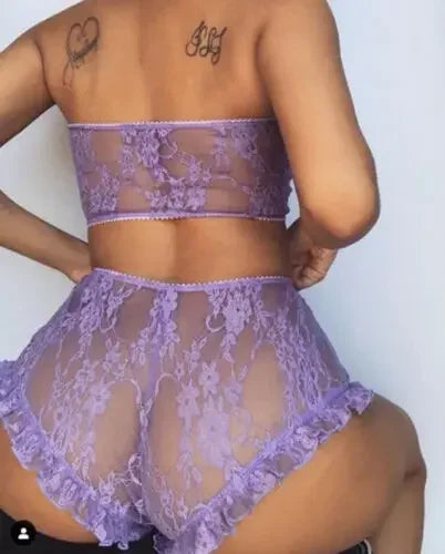 Sexy Bodysuit Lace Lingerie Women Backless V Neck Sheer Catsuit With Stockings Erotic Underwear Sex Hot Babydolls Lenceria