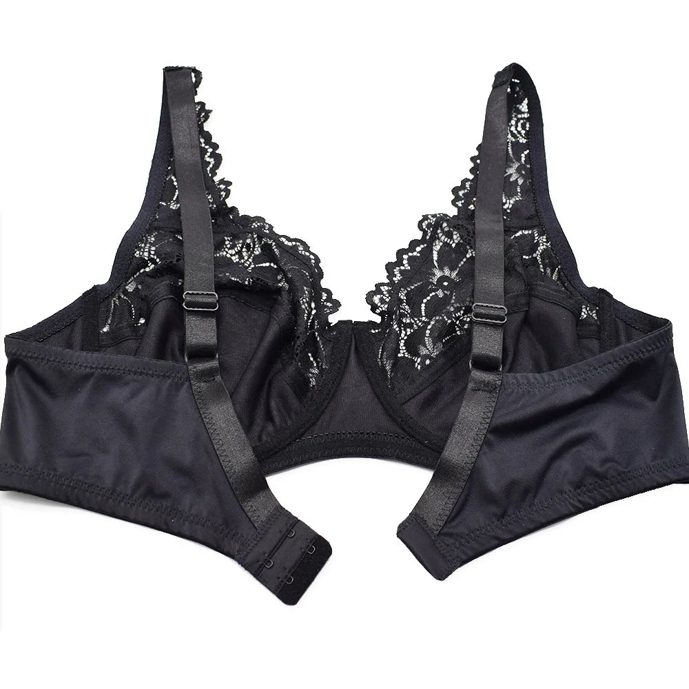 Bras For Womens Lingerie Floral Lace Bra Underwire Brassiere Perspective Plus Size Underwear Female Sexy  BH Tops