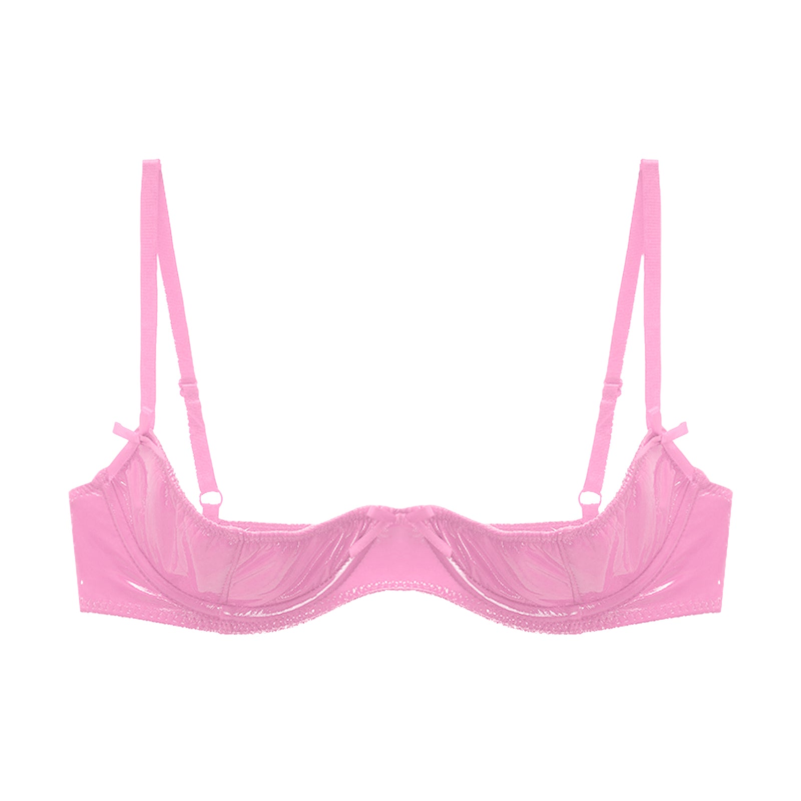 Womens Lingerie Open Breast Bras Wet Look Patent Leather Sexy Open Chest Quarter Cup Brassier Strappy Underwired Bra Underwear