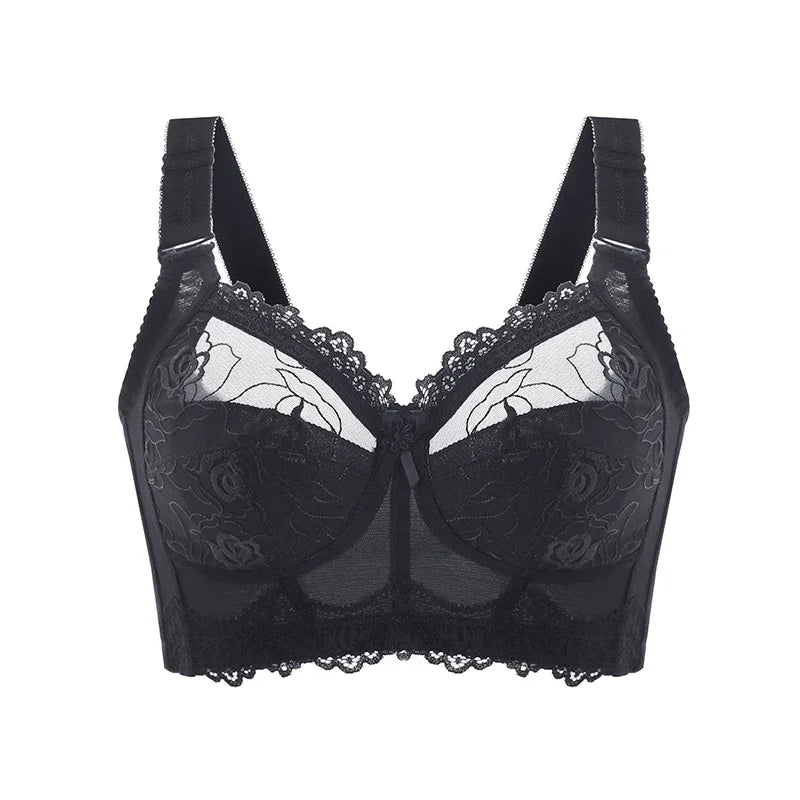 Embroidery Lace Wireless Bras for Women Sexy Lingeire Minimizer Ultra Thin Romantic Ladies Underwear B C D E Cup Soutien Gorge