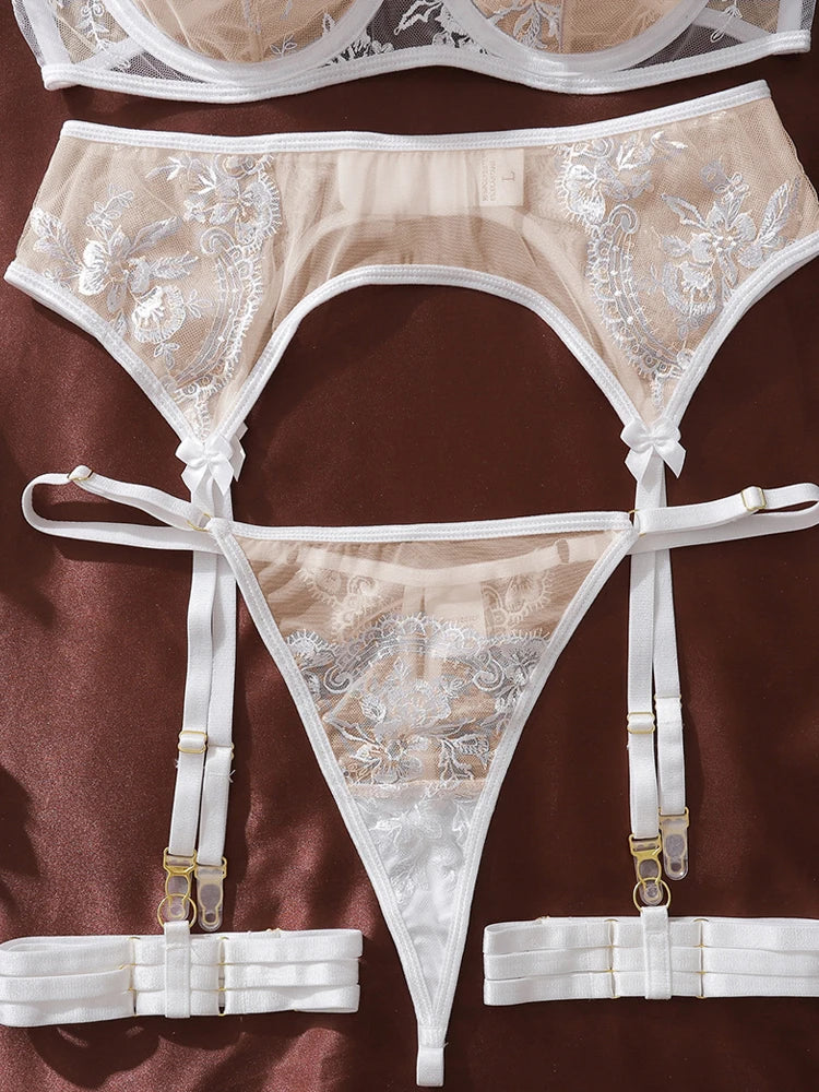 Belamimi Ultra Sexy Women's Lingerie Set Complete Fancy Lace Luxury Intimate Outfit Uncensored Ensemble for Bedroom Use