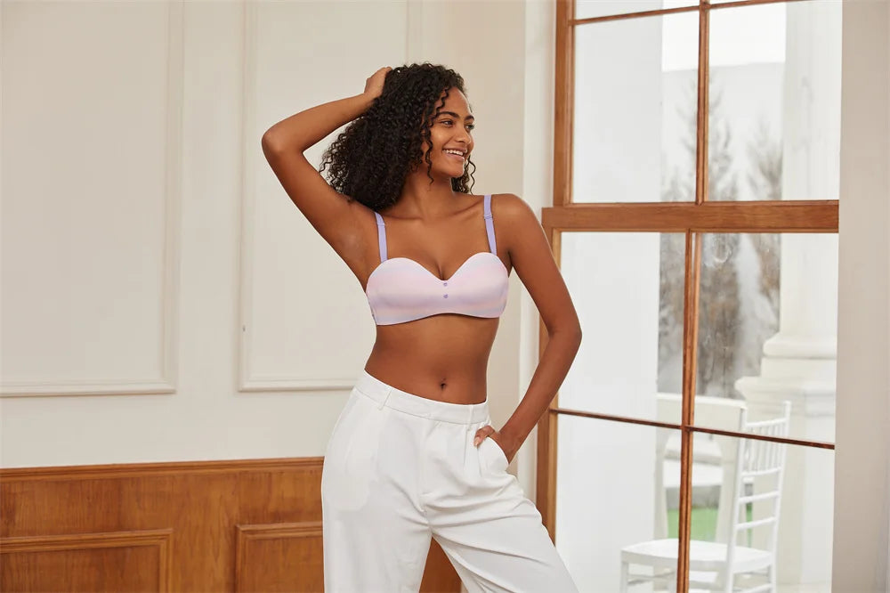 Seamless Sexy Bras Women Invisible Brassiere Adjustable Push Up Bras Female Comfortable Underwear Laides Solid Color Lingerie