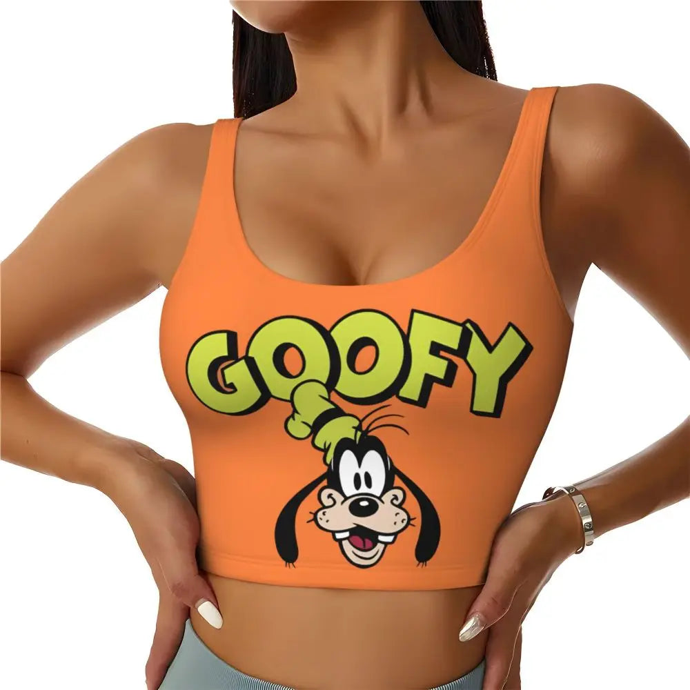 Custom Goofy Cartoons High Impact Sports Bras for Women Mangas Seamless Workout Running Crop Tank Tops