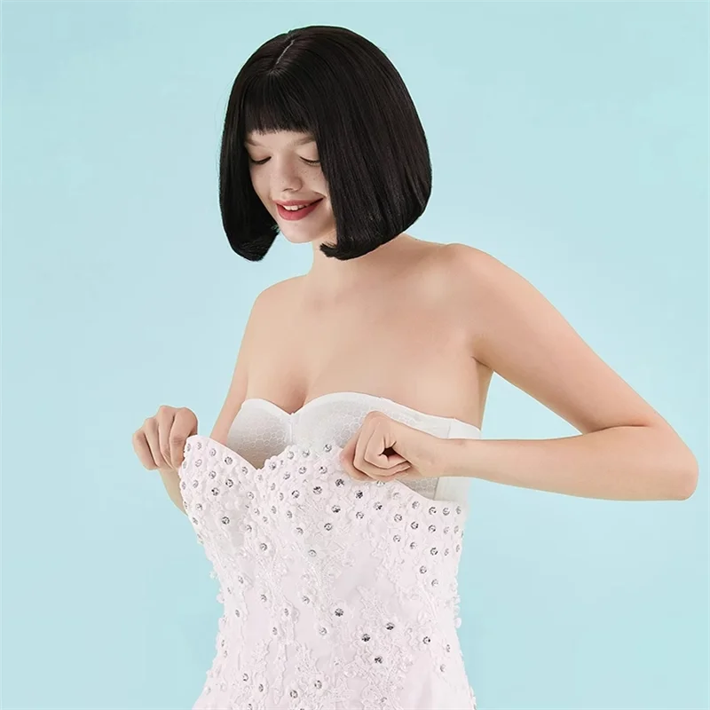 Strapless Bra For Women Minimizer Wrap non-slip Top Thin Bra Invisible Black White