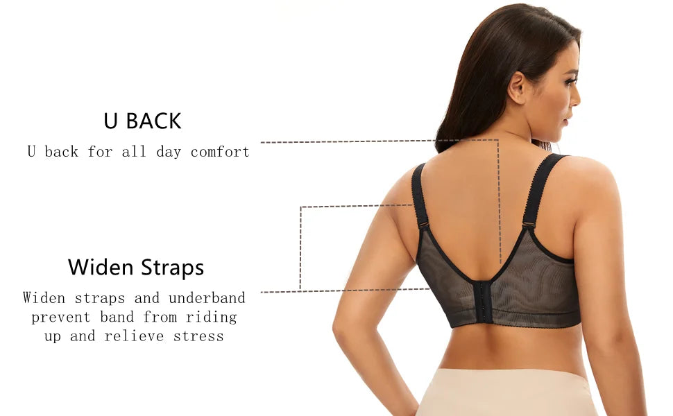 Ladies' Super Push-Up Bras with Lace-Up Steel Ring Comfortable Soft Cushion and Enhanced Support