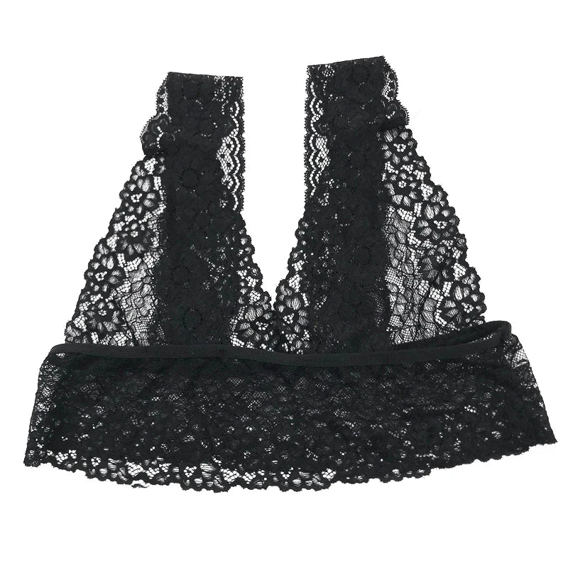 Sheer Lace Bra Tops Women Sexy Lingerie Corset Mesh Lace Bra Ladies Seamless Crop Underwear sexy bras for women  langerie sexy