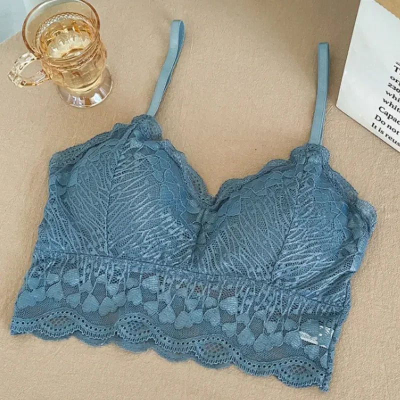 Open Back Bra Lace Bralette U Type Wirefree Boneless Brassiere Floral Women Top Backless Underwear Sexy Bras
