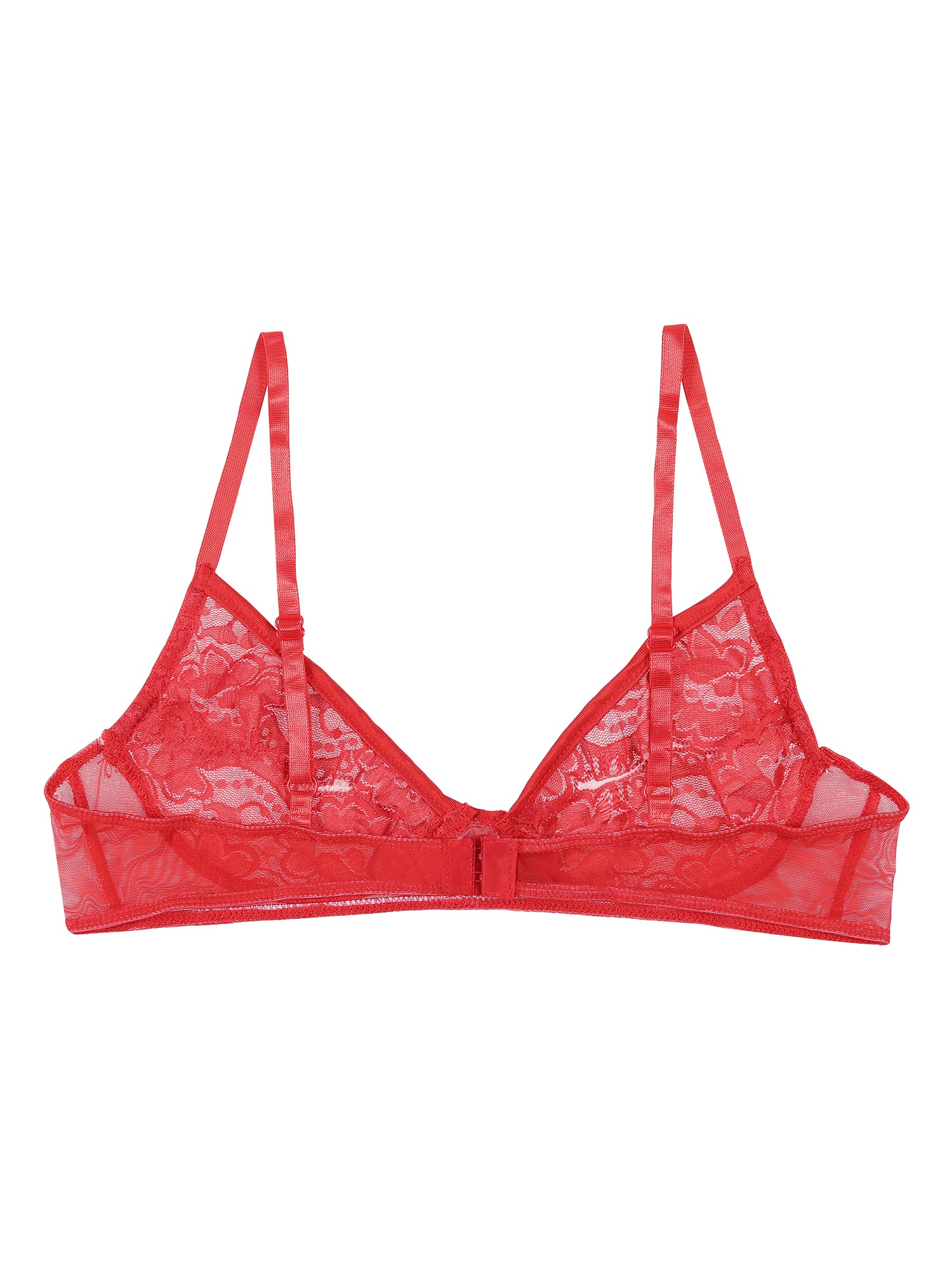 Women Nipple Exposed Bra Sexy Open Cup Lace Lingerie Exotic Brassiere Nightclub See-through Bralette Wire-free Unlined Bra Top