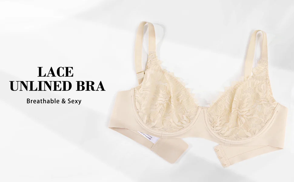 New Mesh Bras For Women Lace Bra Unlined Sexy Lingerie Perspective Bra Underwire Everyday Ultra Thin Bras C D E F G H Cups