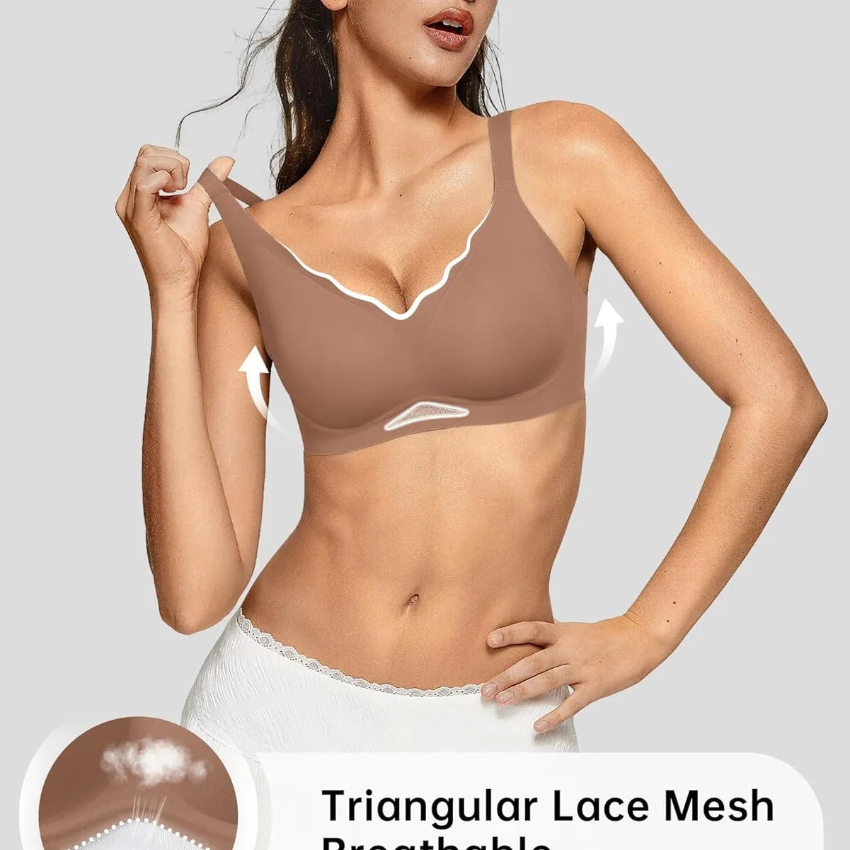 Women’s Wireless Bras Push Up Bralettes No Und Full Cup Thin Mold Comfortable and Breathable Seamless Bra Everyday Comfort Bra