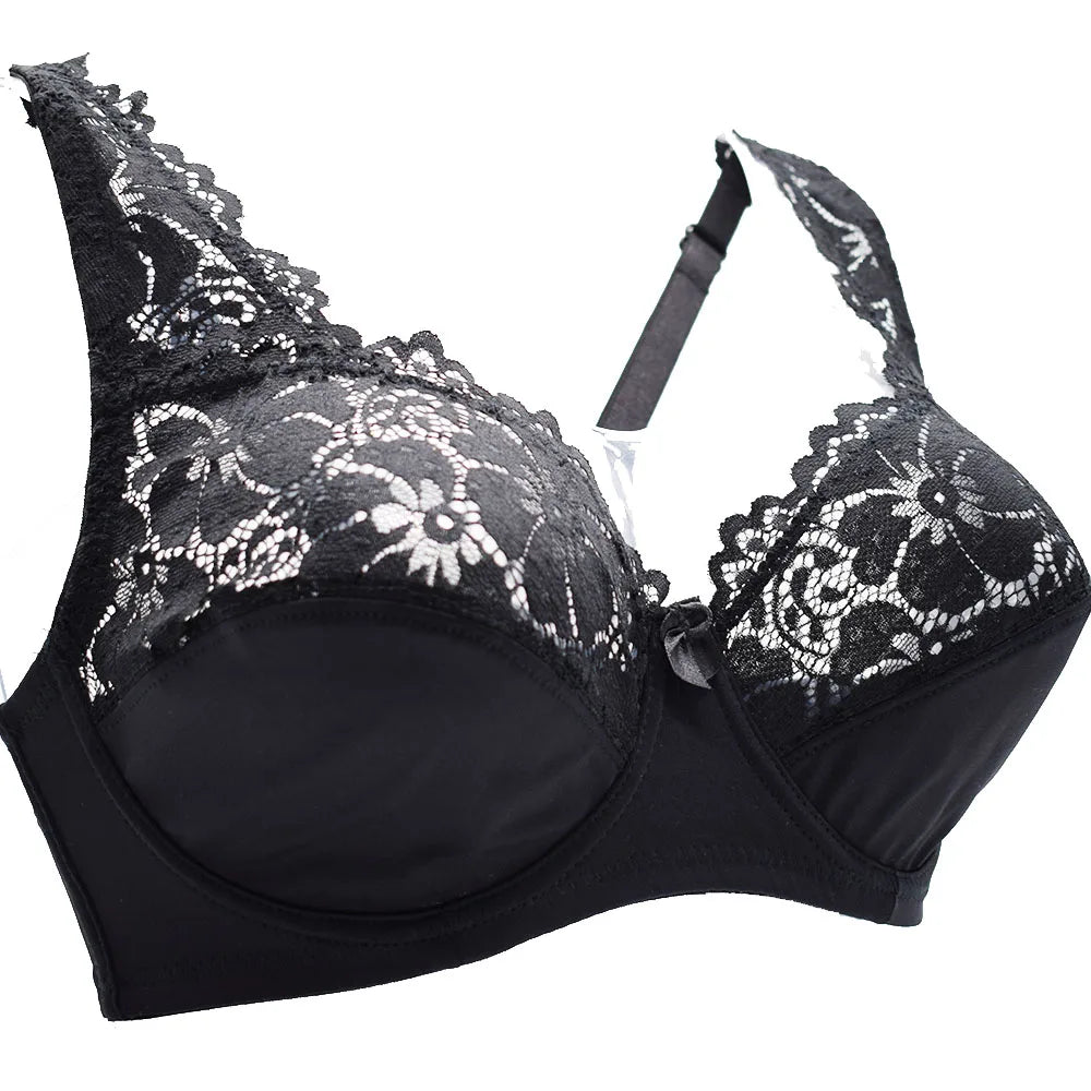 Bras For Womens Lingerie Floral Lace Bra Underwire Brassiere Perspective Plus Size Underwear Female Sexy  BH Tops