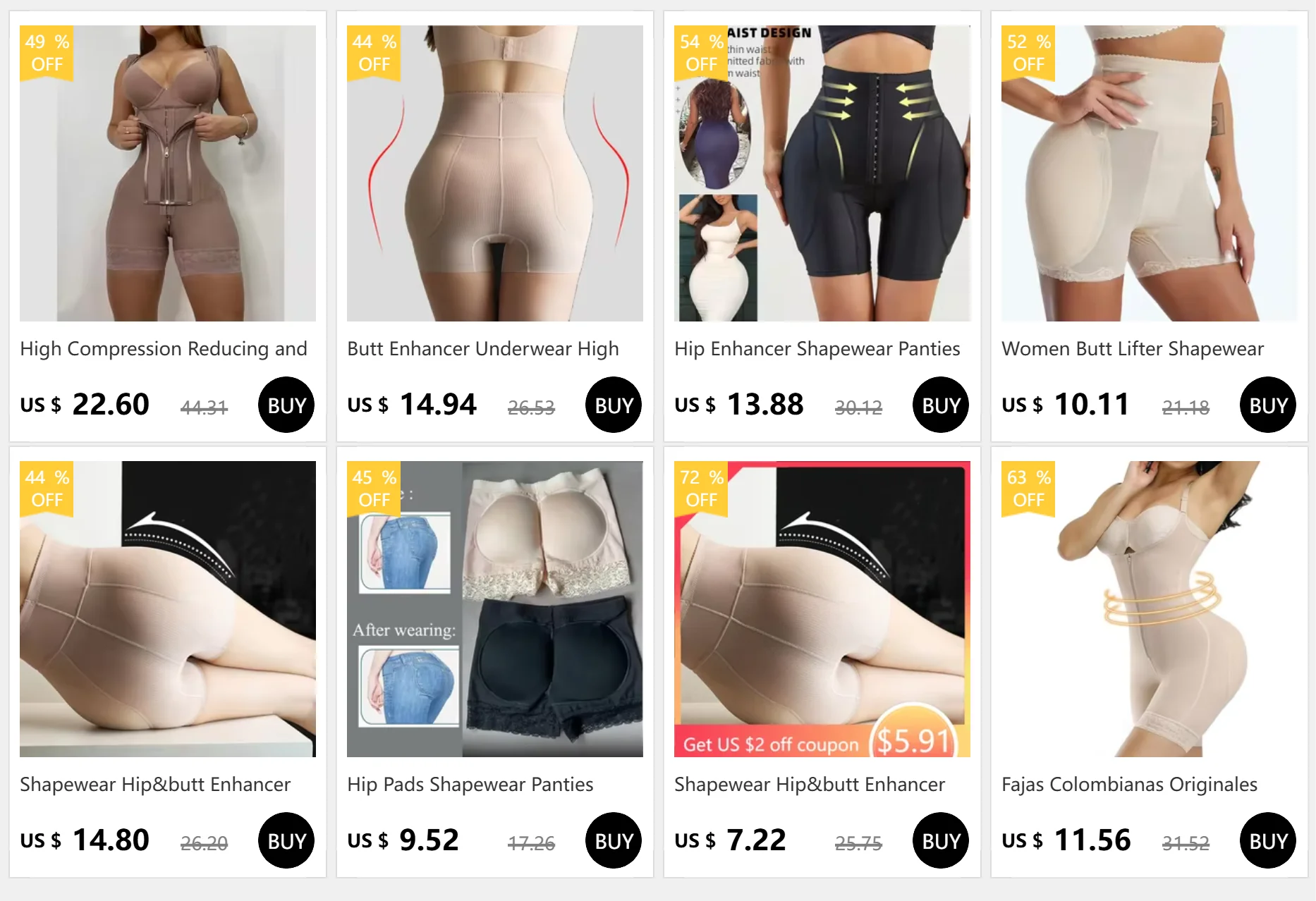 Shapewear for Women Tummy Control Butt Lifter  Panties High Waist Body Shaper Hip Enhancer Underwear