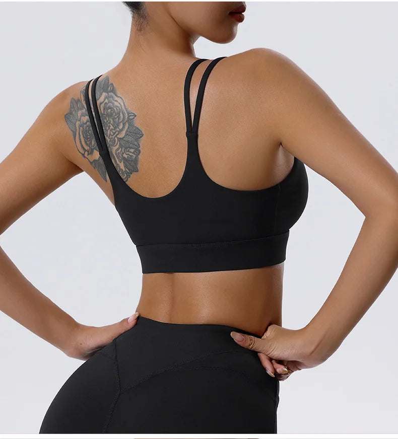 Sports Bra with Side Breasts for Women, Running, Fitness, Shock-absorbing Vest, Beautiful Back Bra