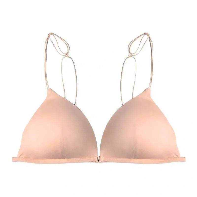 Bralette French Triangle Cup Bras for Women Comfort Cotton Bra Girl Summer Thin Soft Sexy Push Up Seamless Invisible Underwear