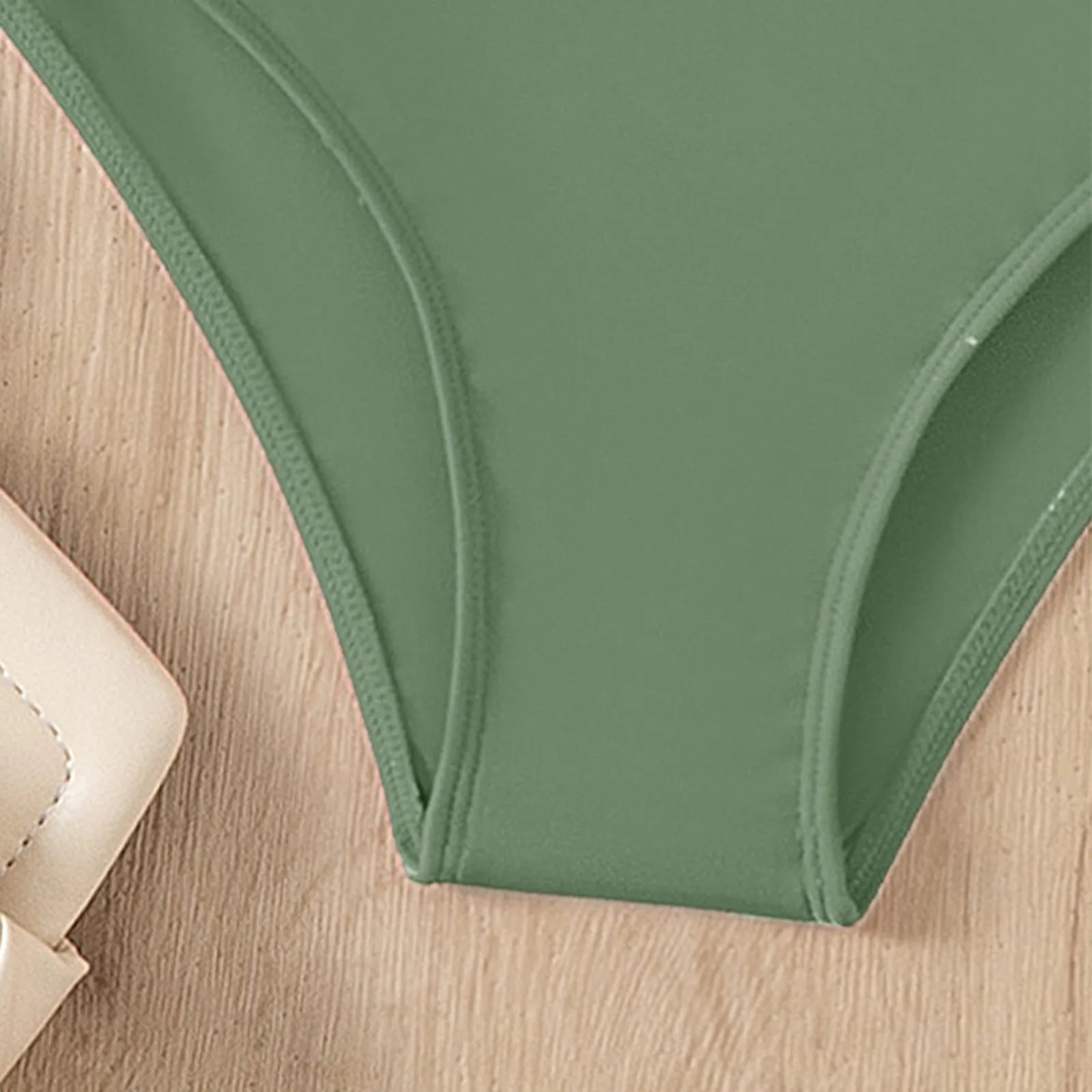 Summer Women Bikini Swimming Trunks Solid Color Sexy High Waist High Elasticity Bottoms Daily Beach Vacation Swimwear Briefs