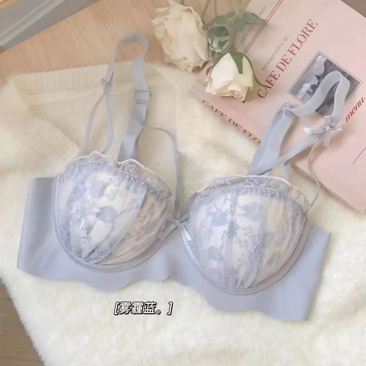 Sexy Bras Women's Preventing Sagging Pure Desire Aesthetic Lace Wireless Bralette Explosive Popular Style Small Bust Gathered