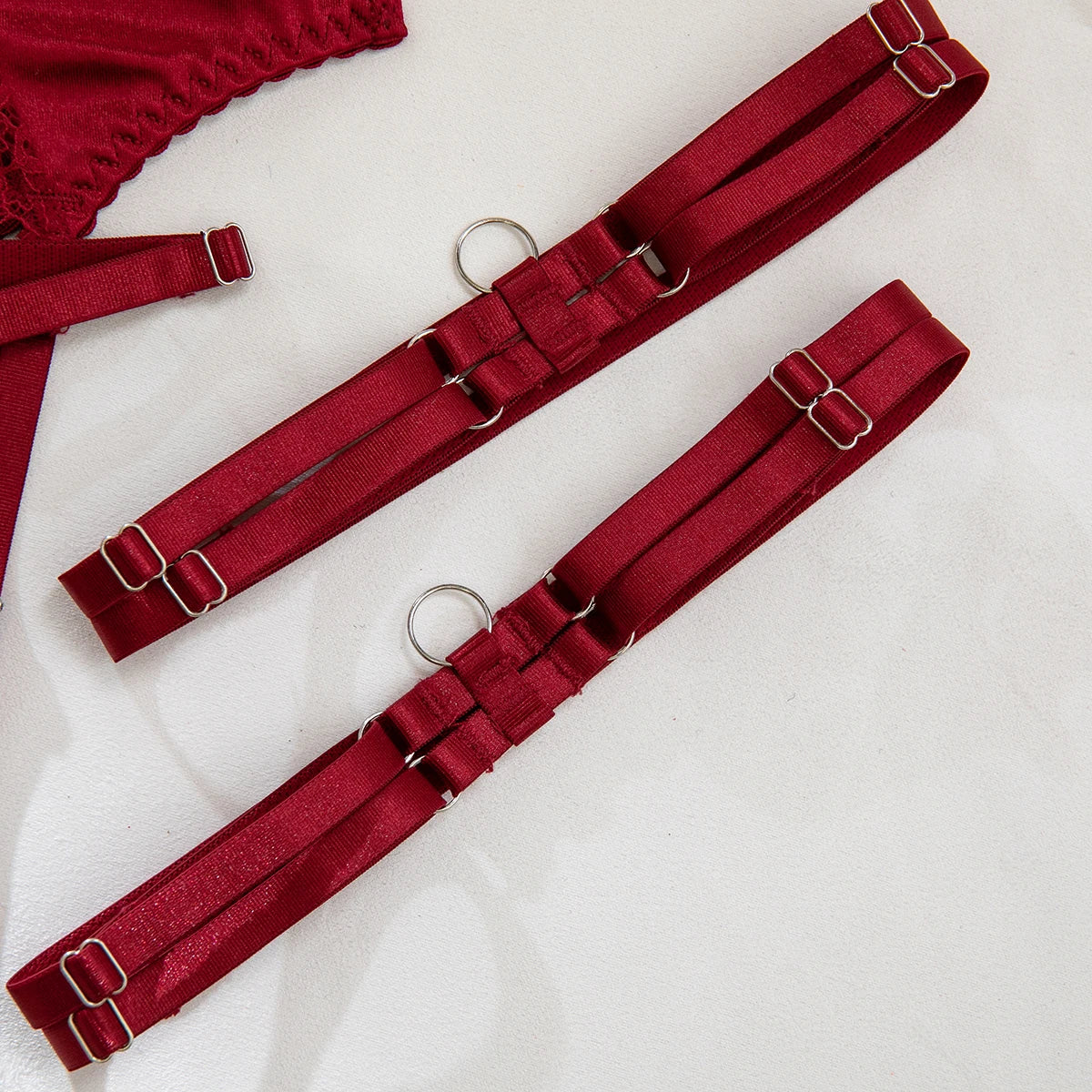 Sexy Lace Lingerie Set with Garter Belt and Leg Strap,   Intimate Wear for Women,  Elegant Bra & Panty Set for Special Occasions