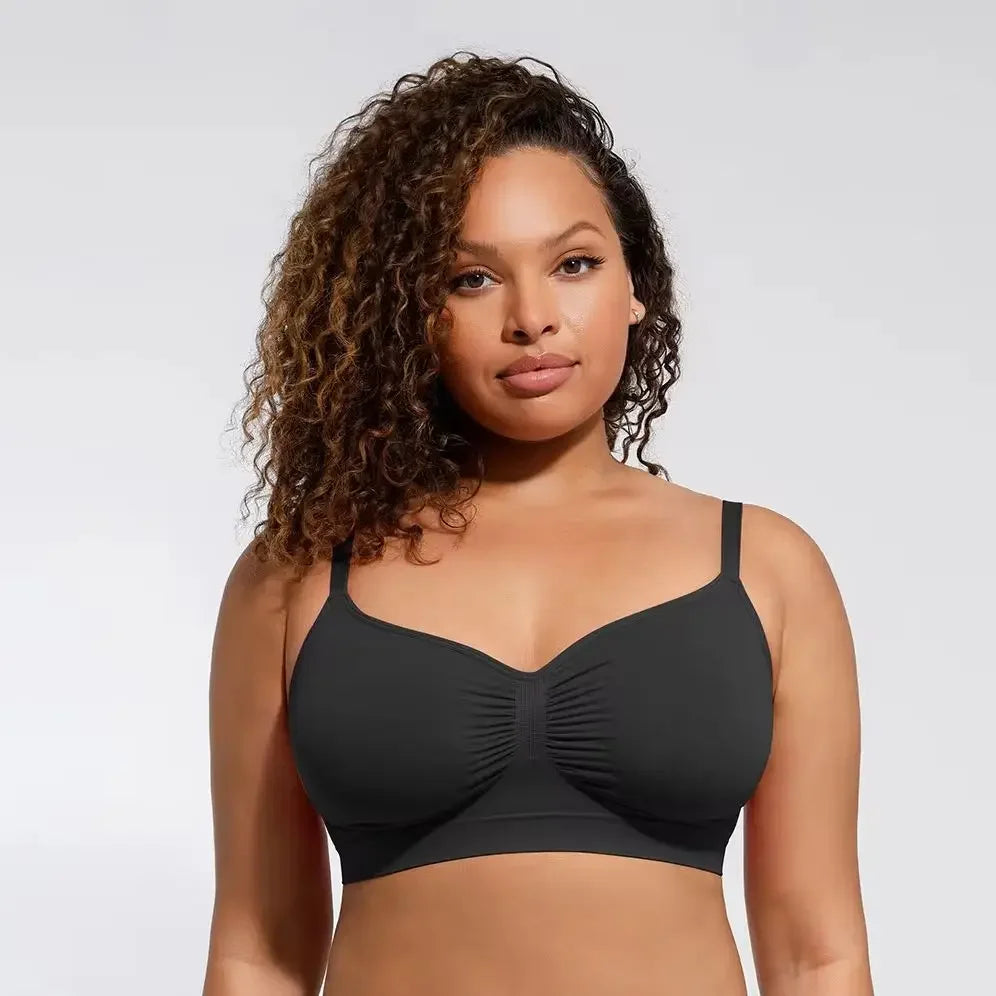 Adjustable Shoulder Straps Breasts Bra Seamless Bras Full Coverage Wireless Push Up Bra For Women Comfort Sculpting Bralettes