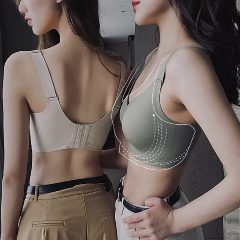 2Pcs/Set Bras For Women Sports Tops Seamless Underwear Padded Sexy Lingerie Wide shoulder Straps Bra Female Intimates